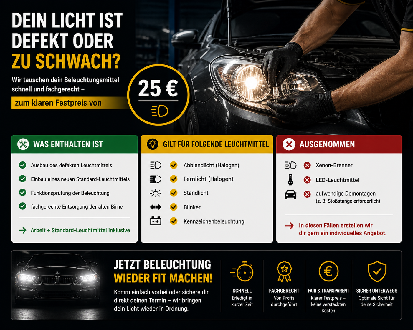 Austausch von Beleuchtungsmitteln