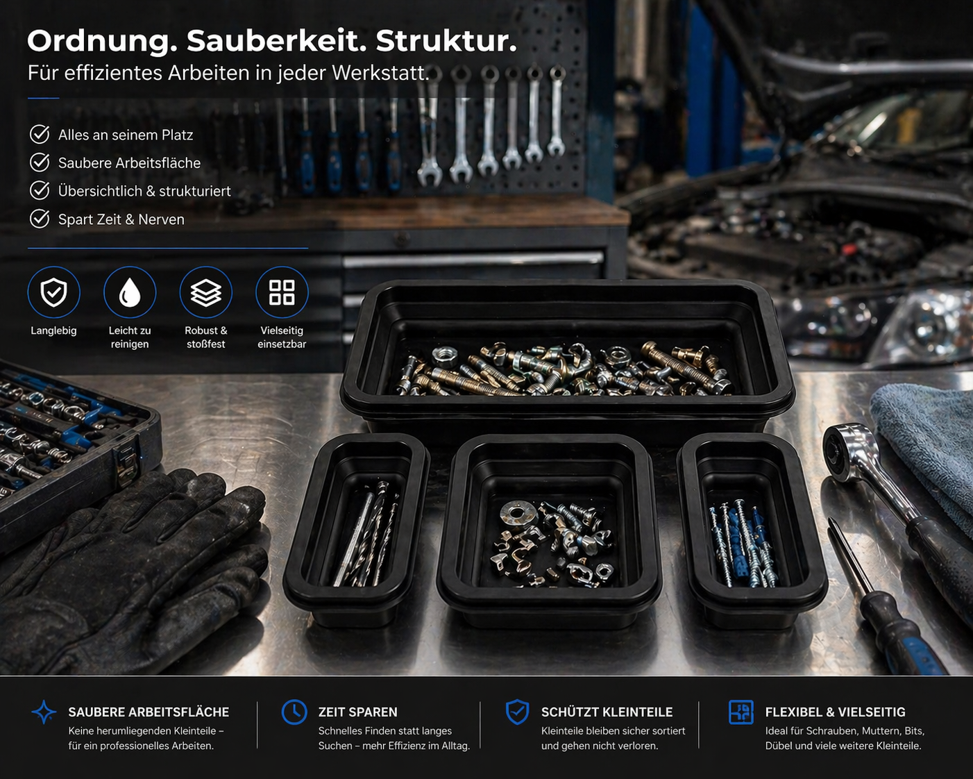 🔧 Magnet-Schalen Set 4er Set