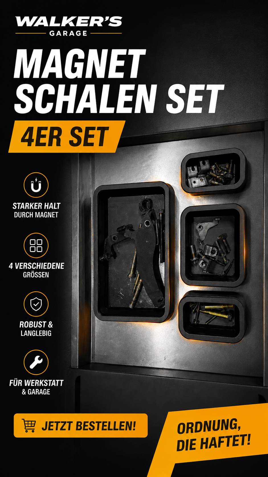 🔧 Magnet-Schalen Set 4er Set